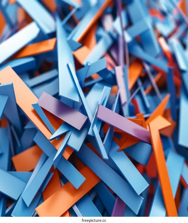 Blue and orange 3D rendered abstract background