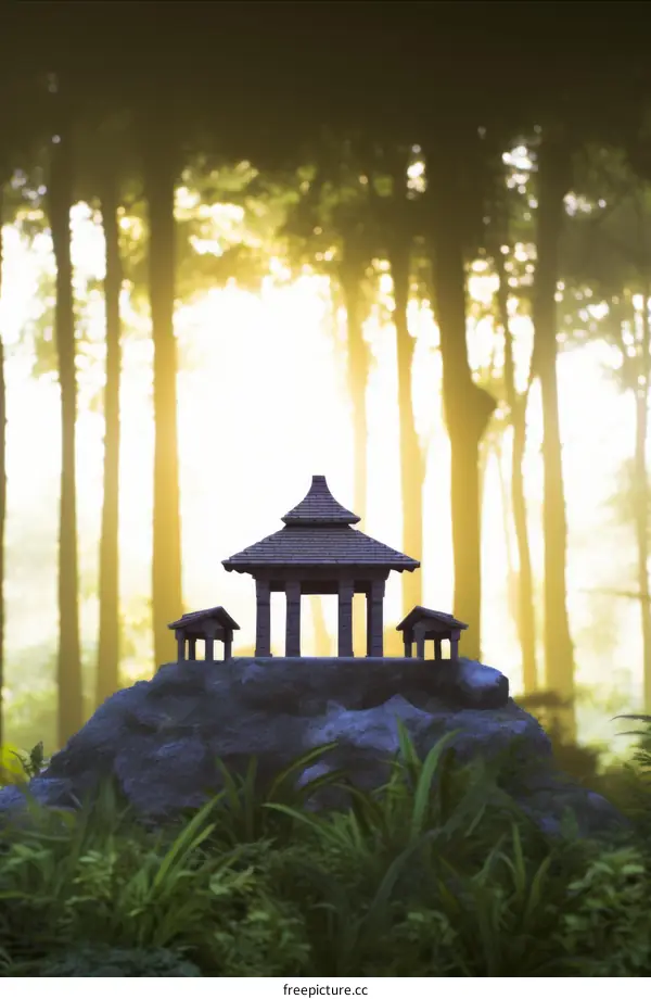 Mystical temple hidden deep in the jungle