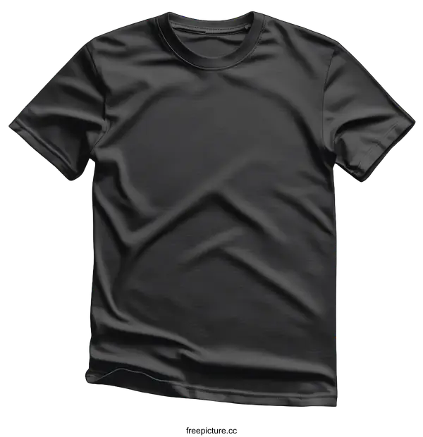 [Transparent Background PNG]Blank Black T-Shirt Mockup