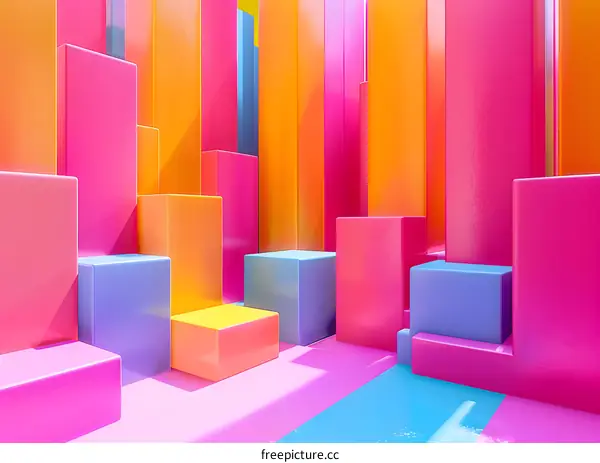 Abstract Colorful Geometric Shapes Background