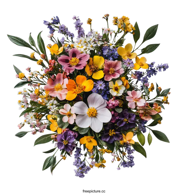 [Transparent Background PNG]Colorful Floral Bouquet Arrangement