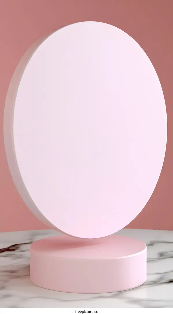 Pink Circle Abstract Minimalist Background
