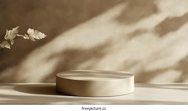 Beige Minimalist Product Display with Soft Light and Shadow