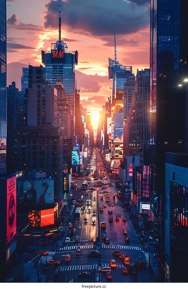 New York City at sunset