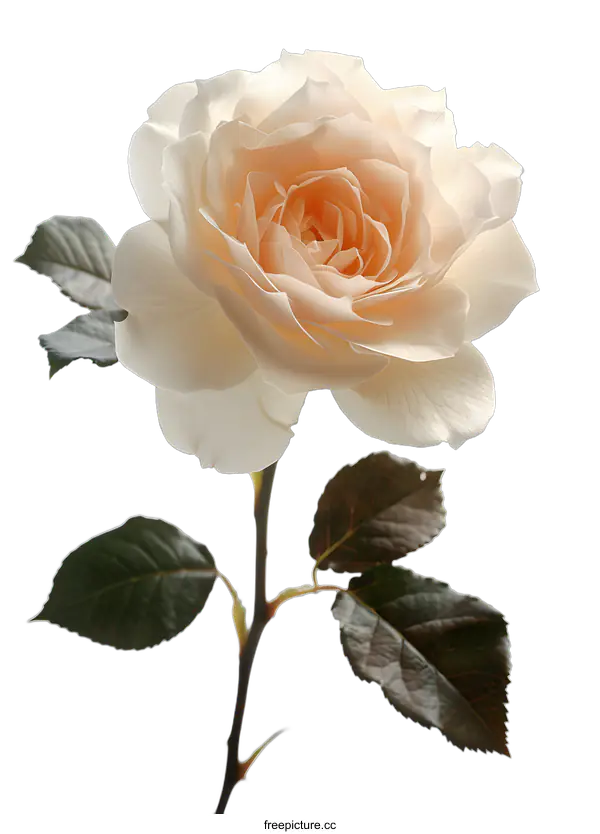 [Transparent Background PNG]Single white rose