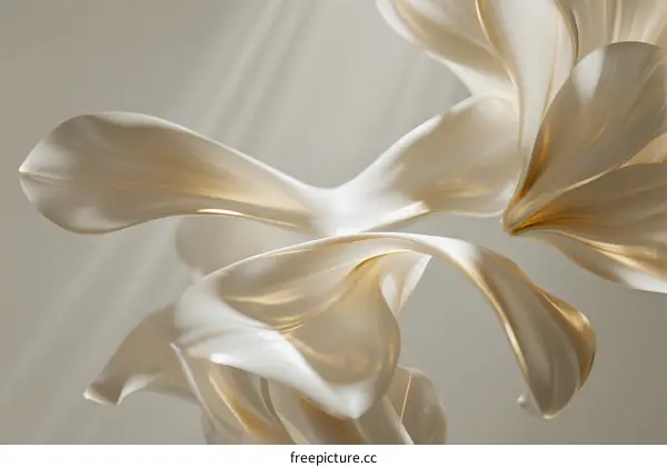 Ethereal White Petals in Flowing Motion with Soft Light
