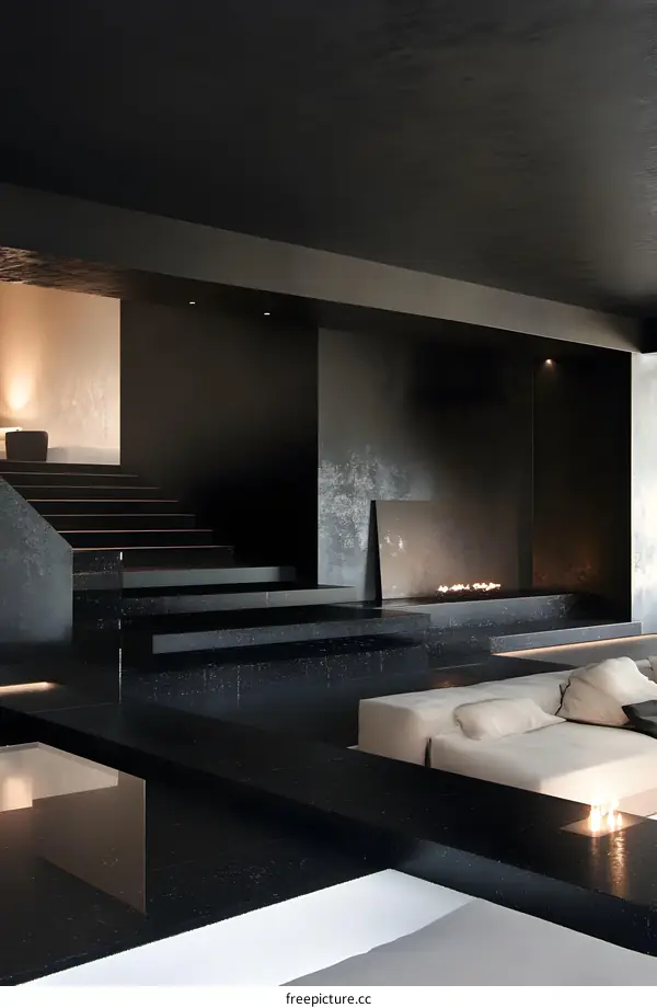 Modern Minimalist Interior Design with Black and White Color Scheme