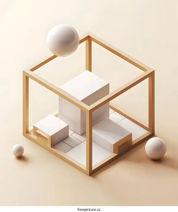 Abstract Geometric Shapes  Minimalist  3D Render