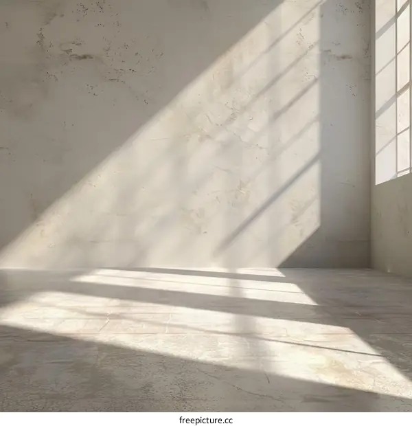 Light Rays Illuminating a Rough Concrete Interior