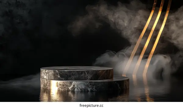 Elegant Dark Marble Podium Display Background