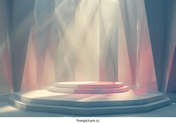 Empty Stage with Soft Lighting and Pastel Colors