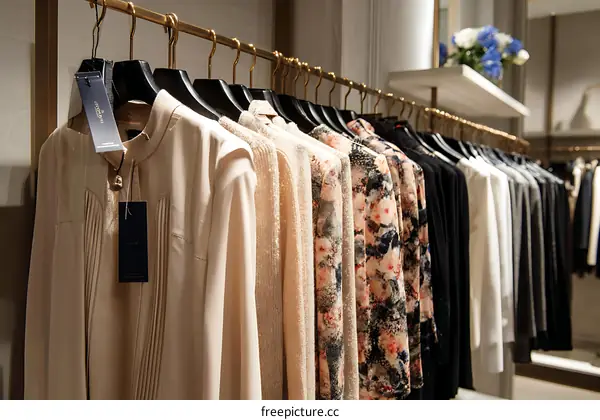 Luxury Fashion Apparel Display in a Boutique