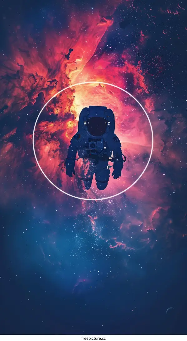 Astronaut Floating in the Vastness of Space