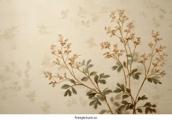Delicate Floral Design on Beige Background