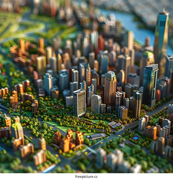 A miniature model of New York Citys skyline