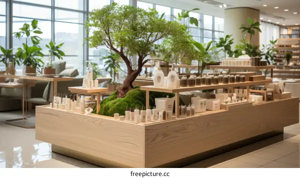 Modern Retail Store with Greenery and Natural Light