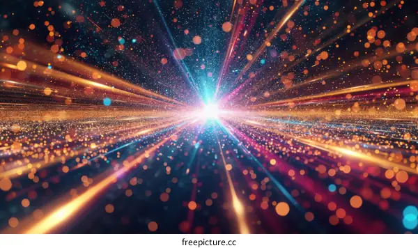 Colorful lights in space