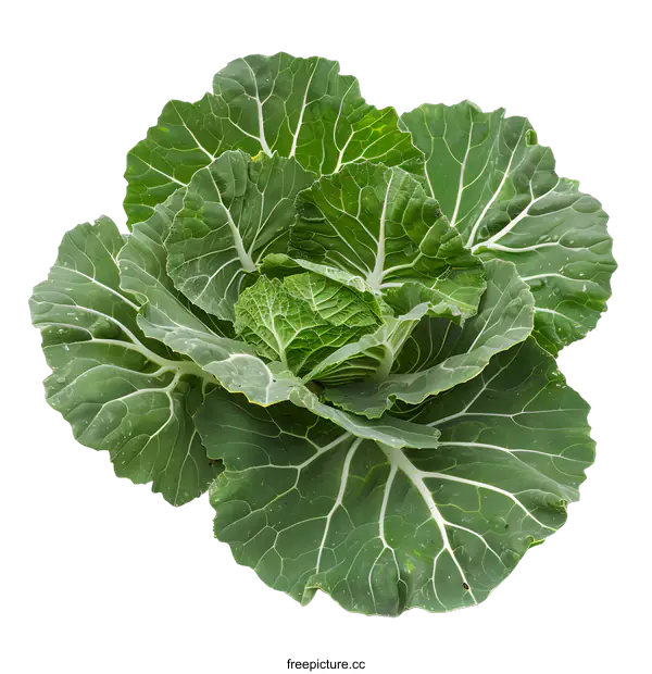 [Transparent Background PNG]Green Collard Greens Isolated on White Background