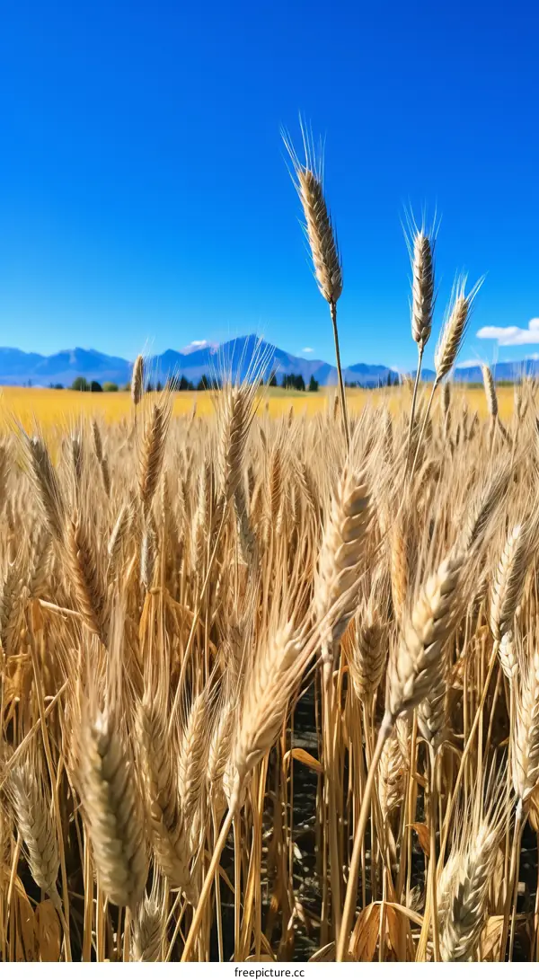 A beautiful field of golden wheat ready to be harvested