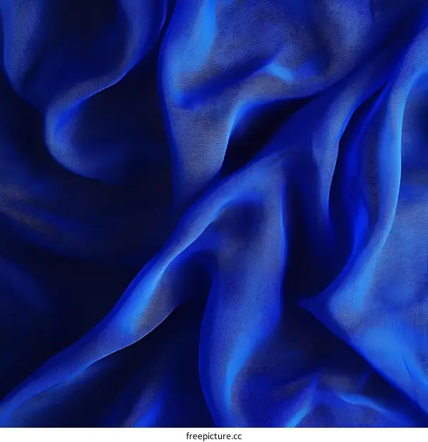 Close Up of Deep Blue Fabric Texture