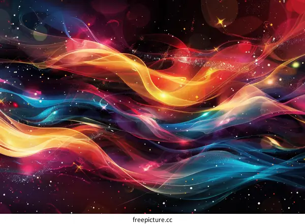 Abstract Colorful Space Waves