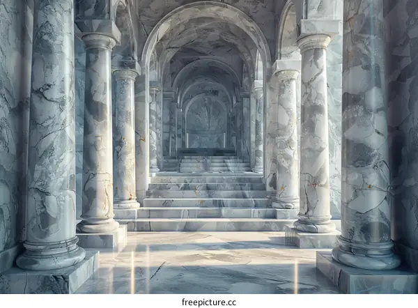 Ancient Marble Colonnade Interior