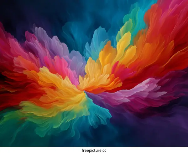 Abstract Colorful Explosion of Paint