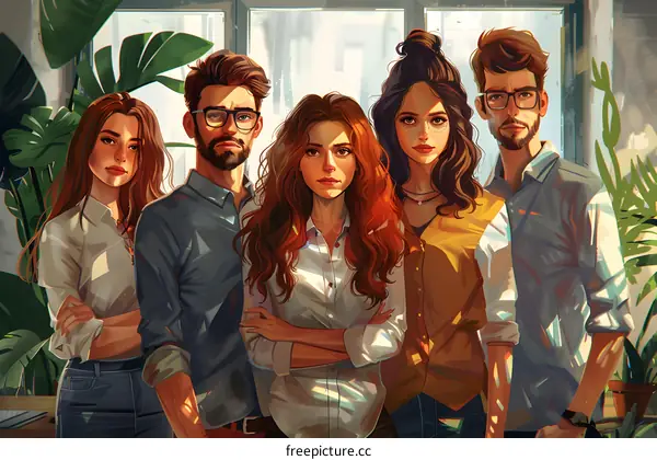 portrait of a group of young professionals