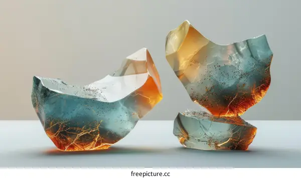 Golden Crackled Crystal Rocks