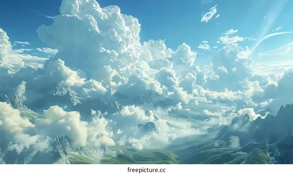 Cloud Sea Among Verdant Mountains