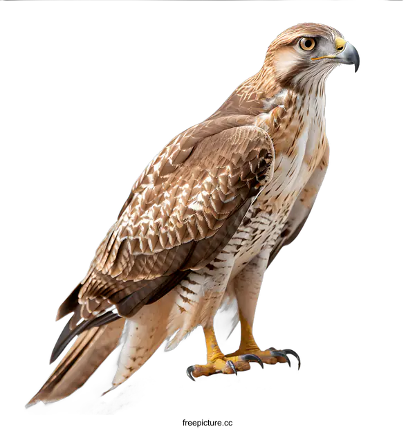 [Transparent Background PNG]Red Tailed Hawk on Rock