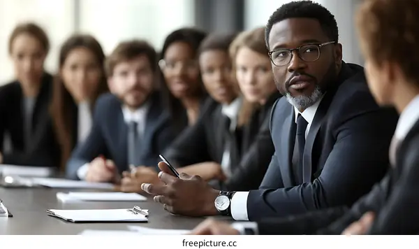 Business Meeting Diverse Group  Serious Discussion