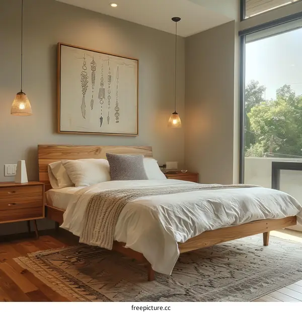 Modern Minimalist Bedroom with Large Window