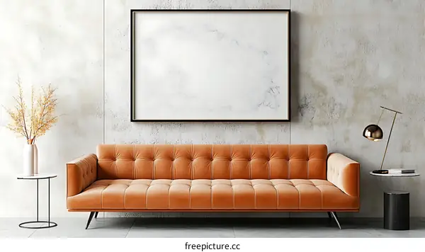 Modern Living Room Interior Design with Empty Frame