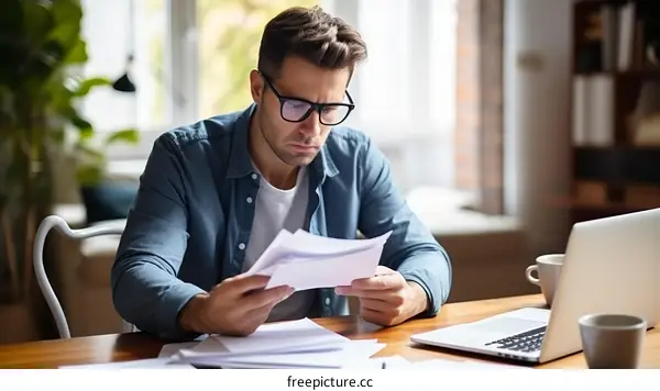 Man looking at document
