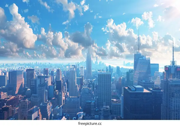 New York City Skyline - Iconic Manhattan Buildings and Architecture, Central Park, Hudson River