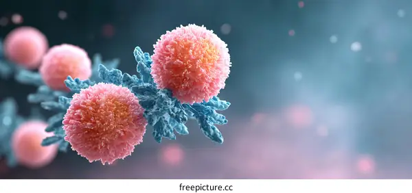 3D Illustration of Cancer Cells