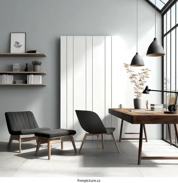 Modern Minimalist Home Office Space Design