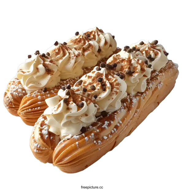 [Transparent Background PNG]Cream Puffs with Cinnamon