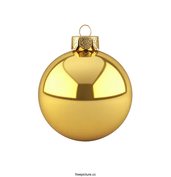[Transparent Background PNG]Golden Christmas Ornament Illustration
