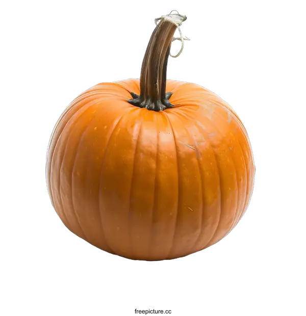 [Transparent Background PNG]Single Orange Pumpkin on White Background