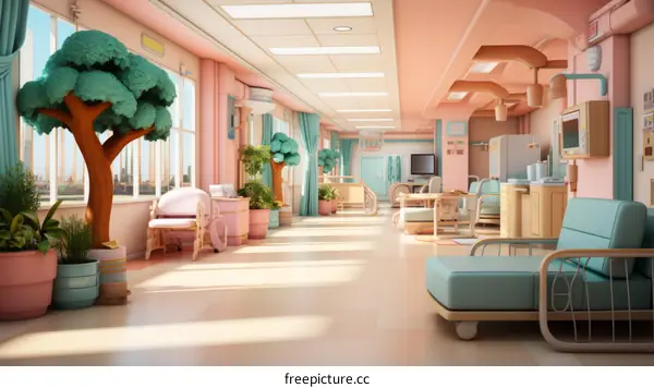 A Colorful and Welcoming Hospital Room