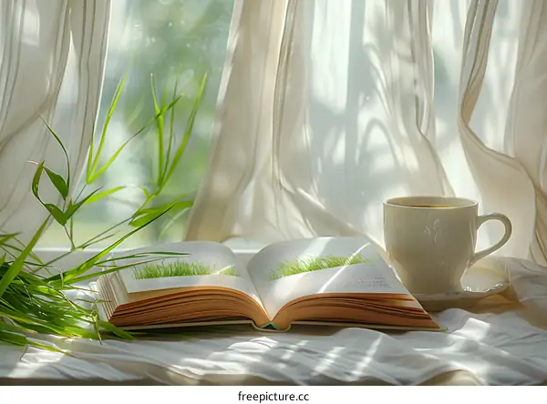 Book and Tea by the Window
