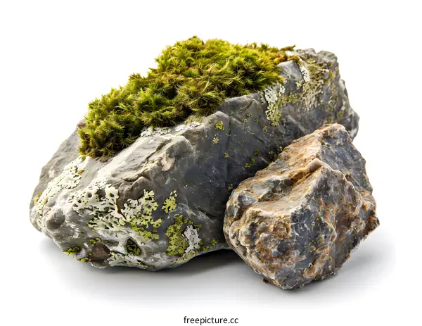 Green Moss Growing on Rocks