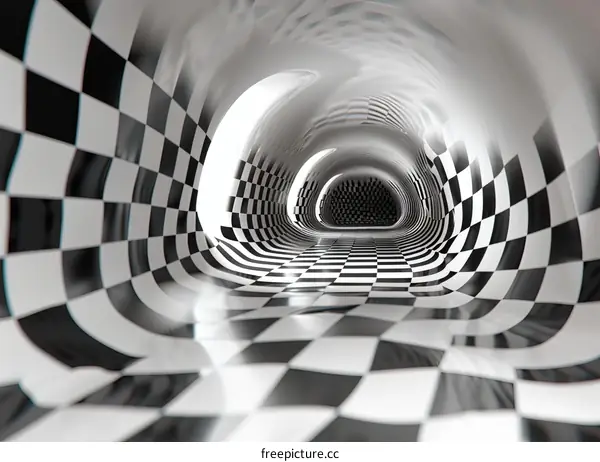Abstract Checkered Tunnel