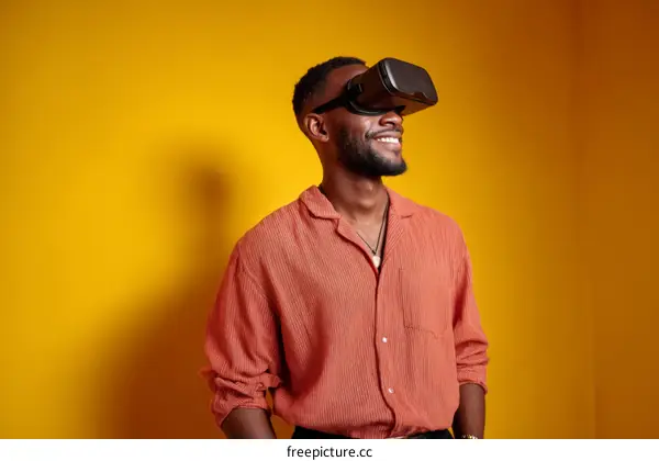 African Man Experiencing Virtual Reality
