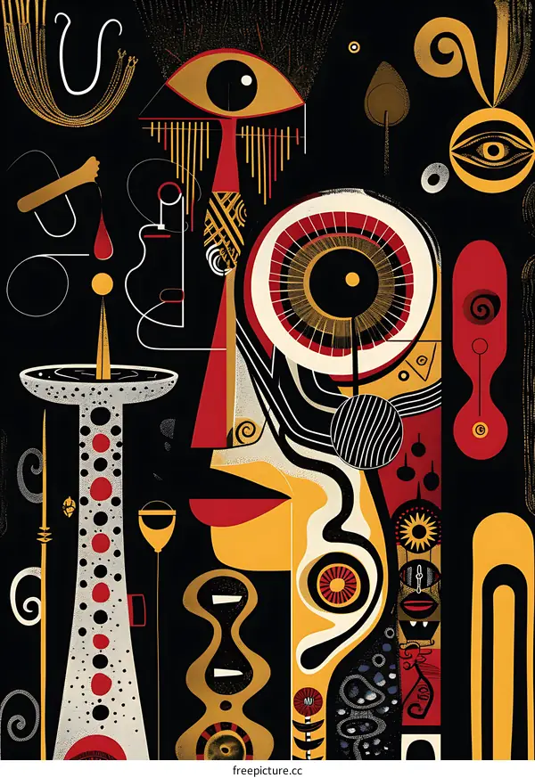 Abstract Art with Colorful Geometric Shapes and Patterns