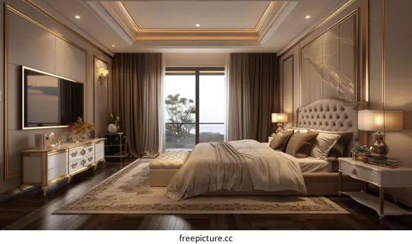 Luxury Bedroom Interior Design Illustration