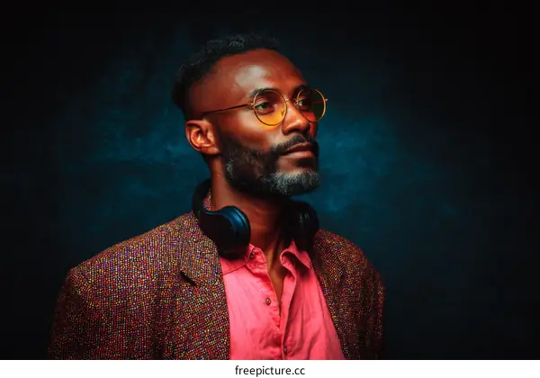 Stylish Black Man in Fashionable Outfit