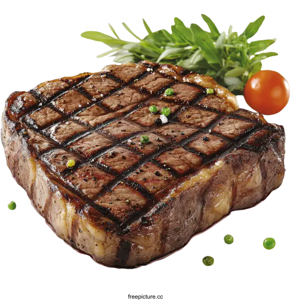 [Transparent Background PNG]Delicious Grilled Steak with Herbs and Spices